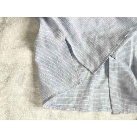 Saint Tropez West Women’s Button‎ Up Linen Blend Shirt Blue White Sz 1X - Picture 5 of 7
